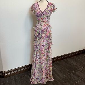 BCBGMaxAzria Floral Evening Gown Size 0